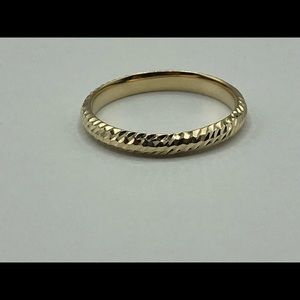 14k Yellow Gold Textured Comfort Fit Wedding Band Wedding Ring Size 7